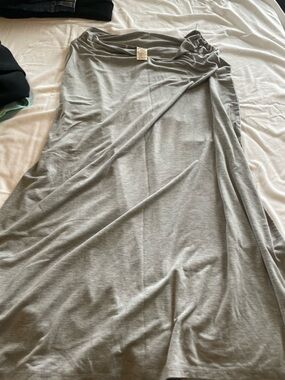 Faded Glory Light Gray Maxi Skirt - Soft Jersey Stretch